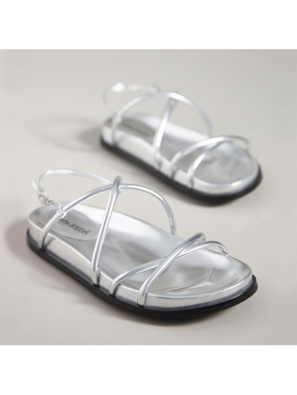 Jeffrey Campbell La Empress Silver Strappy Sandals